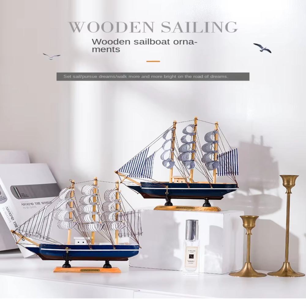 SailGlow – LED-Holzsegelschiff Skulptur für gemütliche Räume