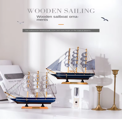 SailGlow – LED-Holzsegelschiff Skulptur für gemütliche Räume